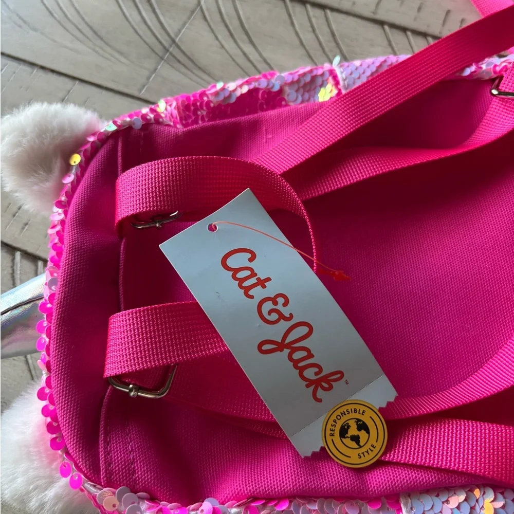 Nwt flip sequin pink silver mini unicorn backpack kids